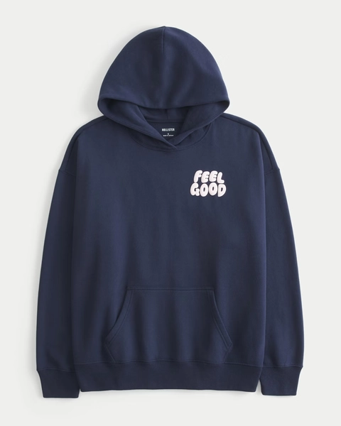 Hollister Feel Good Oversized Logo Graphic Hoodie