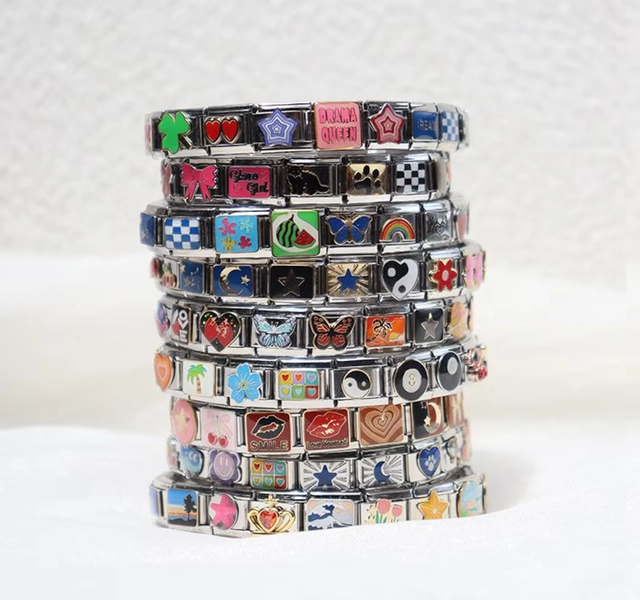 Silver Italian Bracelet, Personalized Italian Charm Bracelet,vintage Bracelet, Custom Silver Italy Charms, Gift for Her,mothers Day Gift - Etsy
