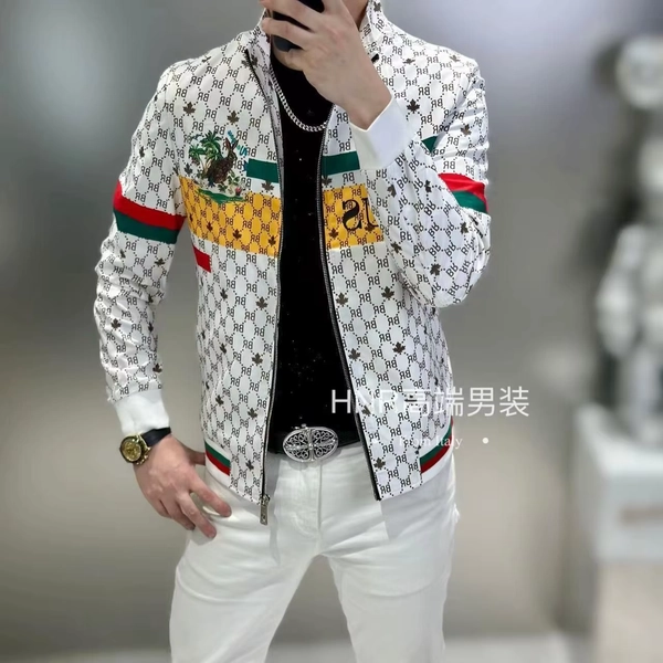 Light luxury high-end autumn and winter new men's jackets high-end jackets European goods trendy casual jackets tops