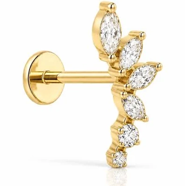 Marquise Cluster Helix Earring Stud