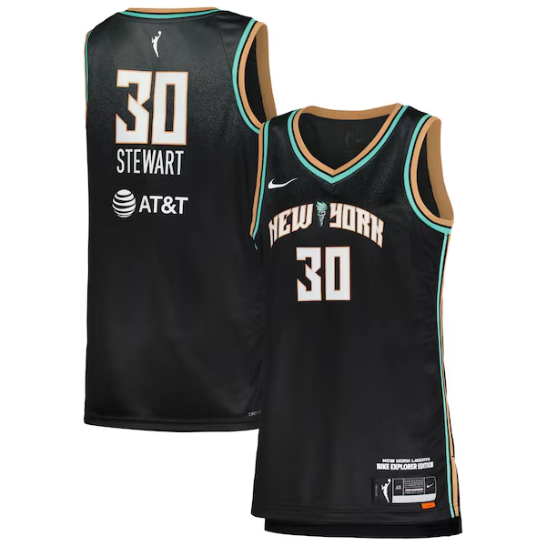 Unisex New York Liberty Breanna Stewart Nike Black Explorer Edition Victory Jersey