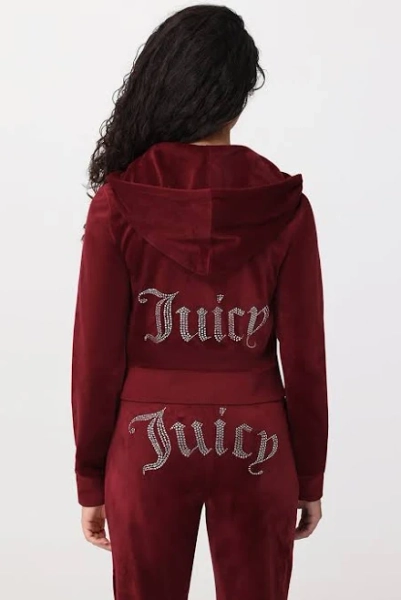 Juicy Couture Women's Velour Hoodie with Big Bling