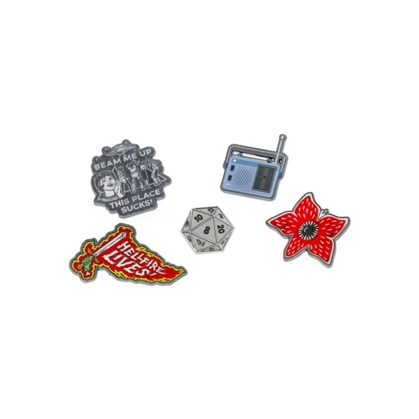 Netflix Stranger Things Beam Me Up Lapel Pins from No Boundaries, 5-Pack, Women’s