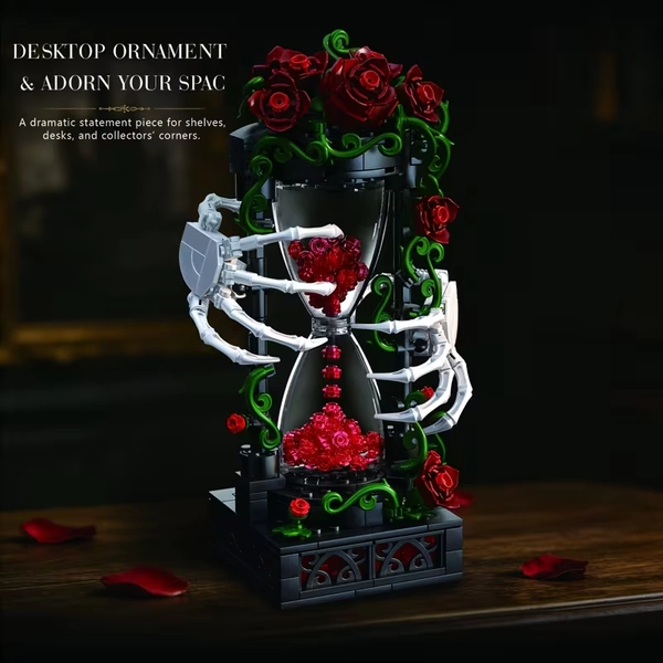 skeleton hourglass rose block eternal flower gothic style - Temu