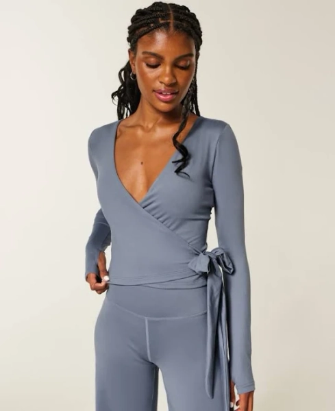 Hollister Gilly Hicks Active Recharge Long-Sleeve Wrap Top