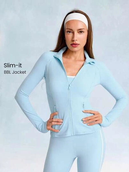 GLOWMODE FeatherFit™ Slim-It Streamline Performance Secure Pockets Zip Up Long Sleeve Jacket