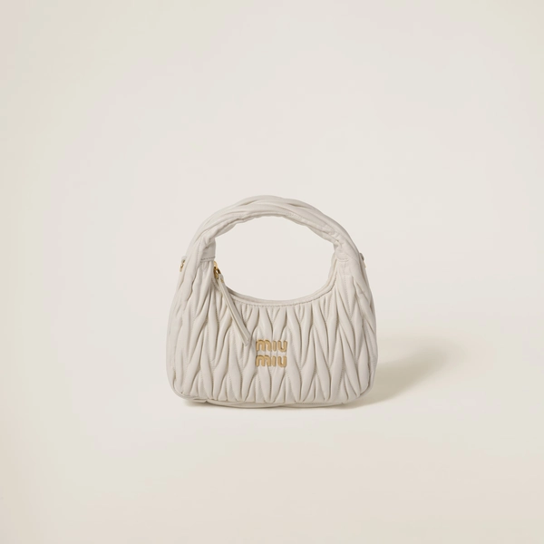 Wander matelassé nappa leather hobo bag