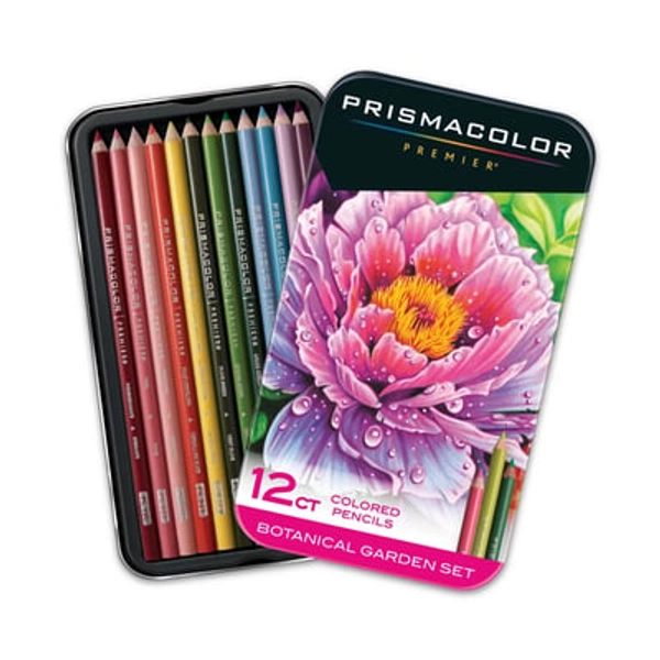 Prismacolor Premier 12pk Colored Pencils - Botanical Garden: Drawing & Sketch Pencils, Presharpened, Multicolor, 7" Length