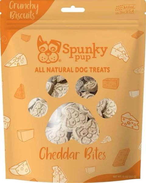 Spunky Pup Cheddar Bites Crunchy Biscuit Dog Treats