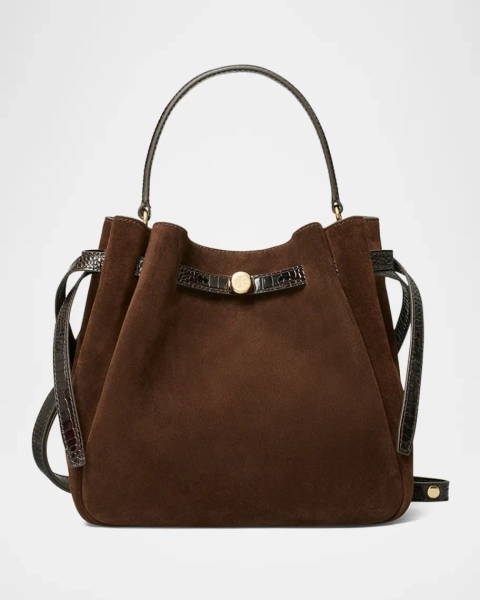 Romy Suede Belted Bucket Bag