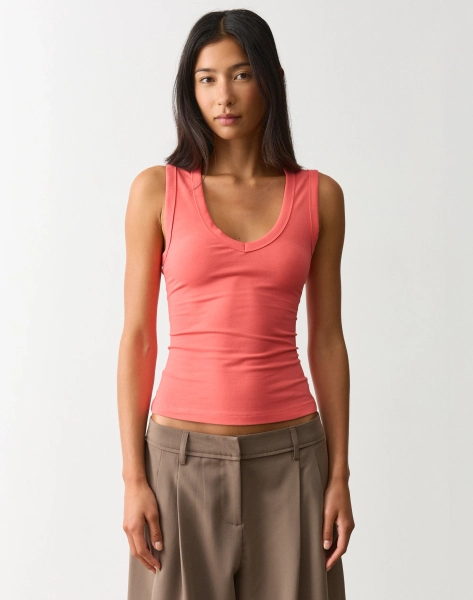 V Neck Cotton Tank Top