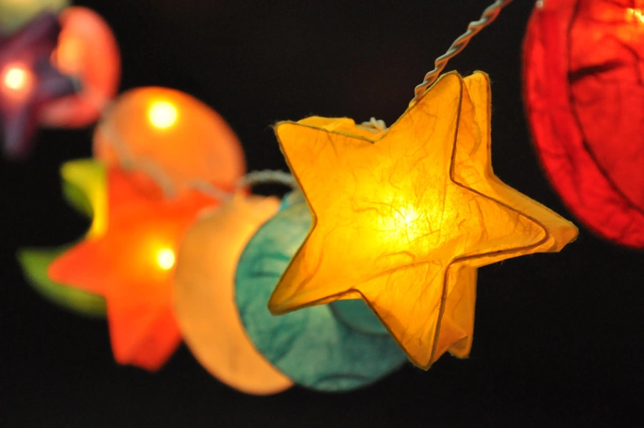 Star Lantern String Lights: Fairy Light Garland Decor