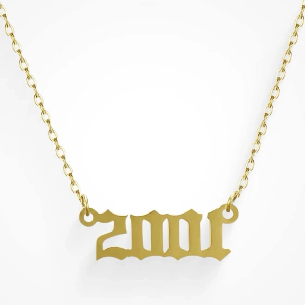 18K Gold Waterproof Golden Year Necklace