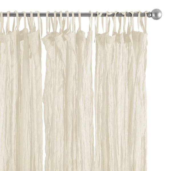 Ivory Cotton Crinkle Voile Curtains Set of 2
