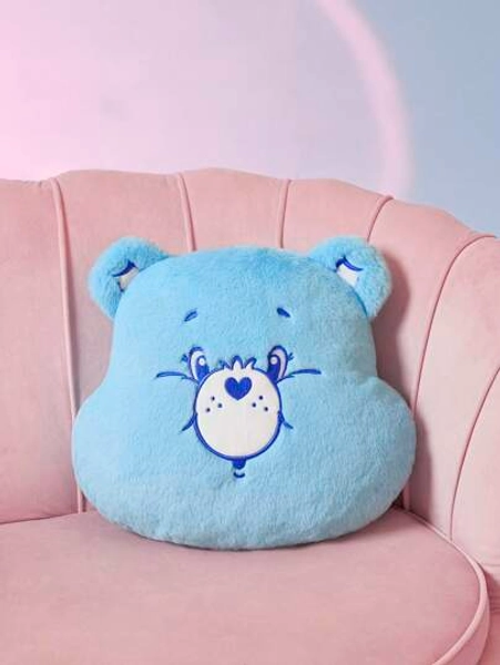 SHEIN X Care Bears Blue Heart Shaped Teddy Bear Pillow,Gifts