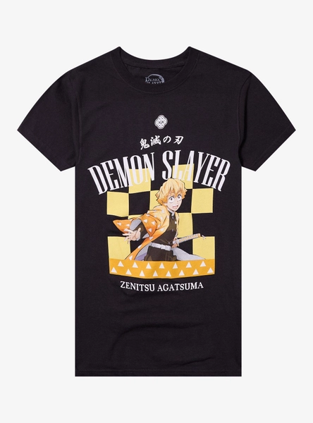 Demon Slayer: Kimetsu No Yaiba Zenitsu Checkered T-Shirt