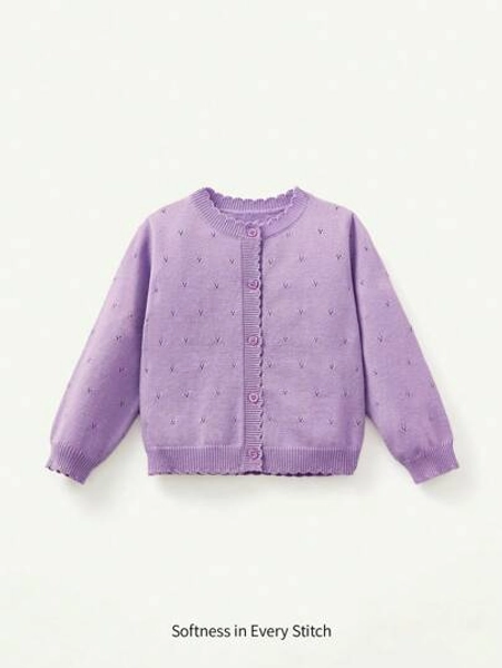 Cozy Pixies Baby Girl Ruffled Knitted Cardigan,In Fall/Winter