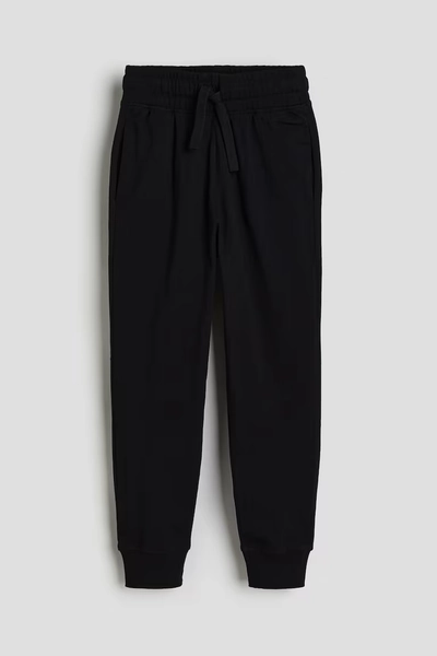 Cotton Jersey Joggers - Black