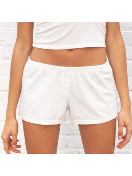 Women Y2K Solid Color/Floral/Heart/Striped Lounge Shorts Elastic Low Rise Cute Pajama Boxer Shorts Summer Lounge Pj Sleep Short Bottom Sleepwear