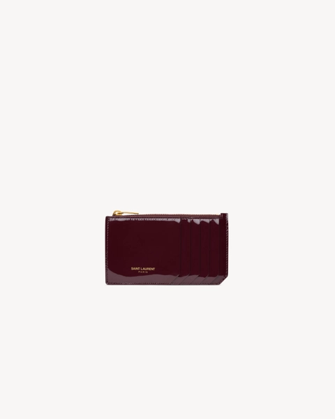 SAINT LAURENT PARIS FRAGMENTS porte-cartes en cuir verni