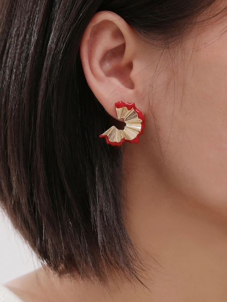 1 Pair Women's Popular Alloy Enamel Fandrop Everyday Earrings