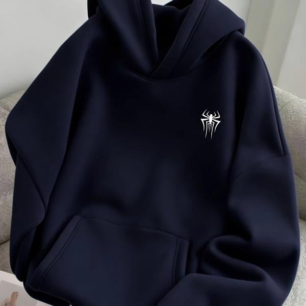American Street Y2K Autumn Trend One-Piece Women's Fashion Hooded Winter Sweatshirt Trendy Winter Style Sweatshirt Fashion Vintage Spider Print Pattern Versatile Women's Clothing Niche Fun Clothing Loose New Style INS European and American
