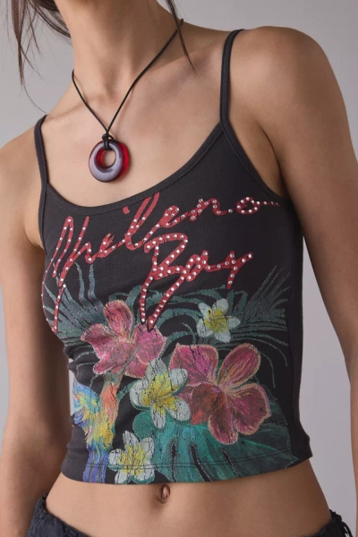 Chileno Bay Rhinestone Graphic Crop Cami