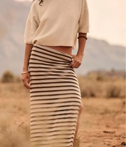 Lou Stripe Maxi Skirt