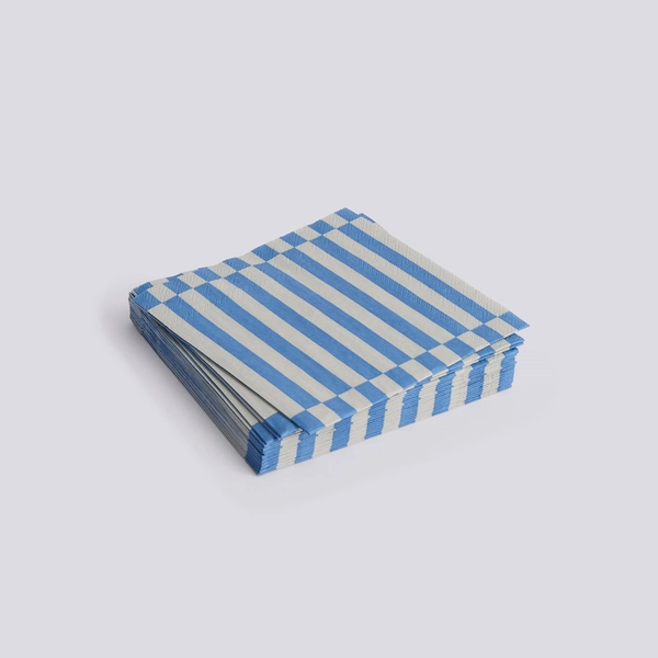 Pattern Napkins-Set of 20 Lunch-Grey and blue pillar stripe