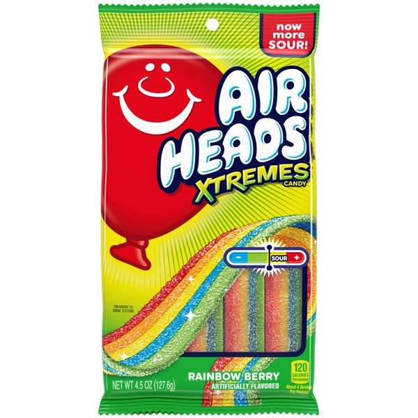 Airheads Xtremes Belts Chewy Candy, Rainbow Berry Fruit Flavor Artificially Flavored, 4.5 Ounces - Walmart.com