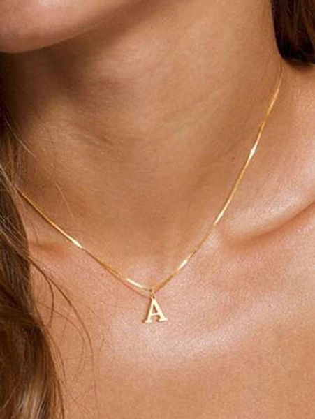 1 Piece Of Stainless Steel Jewelry Stylish Simple Everything 26 Letter Necklace Stainless Steel Couple Necklace Good Friend Necklace Holiday Gift