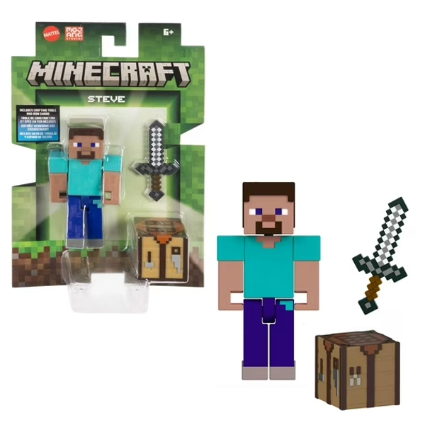 Minecraft Action Figures & Accessories Collection, 3.25-inch Scale & Pixelated Design (Characters May Vary)