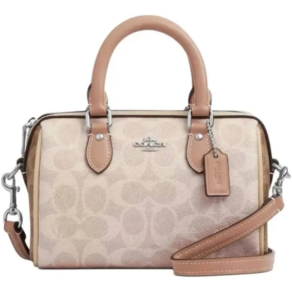 Coach Rowan Satchel Bag in Blocked Signature Canvas