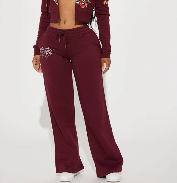 Fashion Nova Women's Retro Tiger Ed Hardy Wide Leg Pants