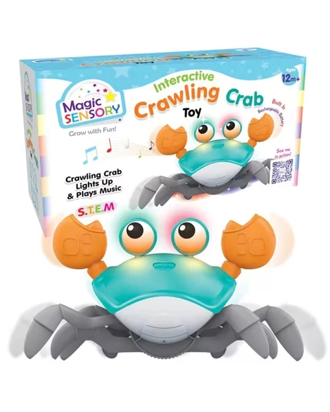 Magic Sensory Interactive Crawling Crab Toy - Blue