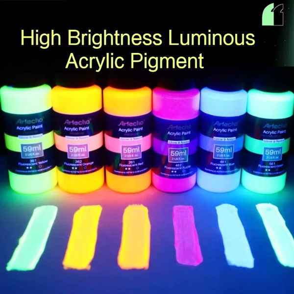 59ML Glow In Dark Acrylic Paint for Hand-Painted Wall Creative Diy Glass Clothes Shoes Luminous Fluorescent Epoxy Resin Pigment