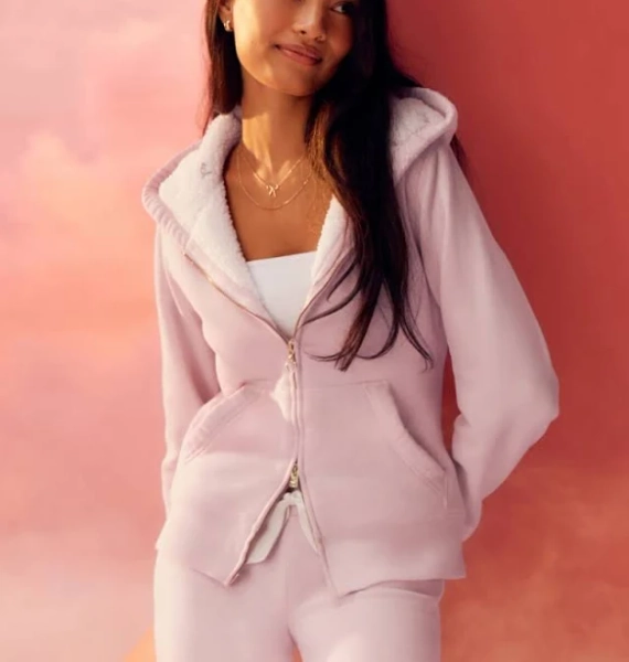 Hollister Women's Sherpa-Lined Zip-Up Hoodie