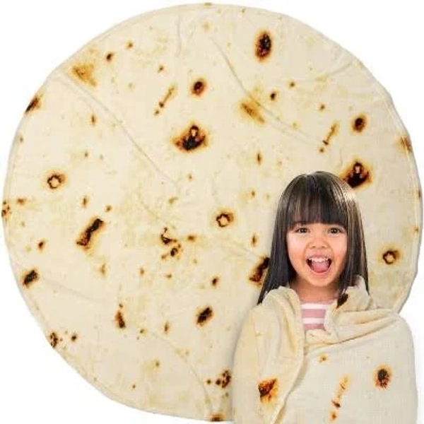 Pavilia Burrito Tortilla Blanket Double Sided Taco Wrap Novelty Throw for Adult Kid Teen