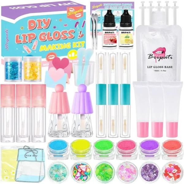 BRIPATI Lip Gloss Making Kit DIY Lip Gloss Kit to Make Your Own Lip Gloss Lip Gloss Making Set Lip Gloss DIY Kit for Teens Lip