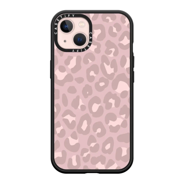 Impact iPhone 13 Case MagSafe Compatible - Dusty Pink Leopard - Pale Petal