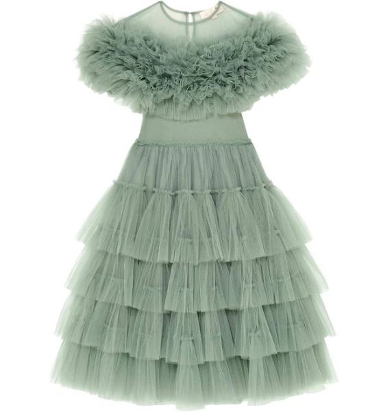 Tutu du Monde Girls Cotton Tiered Maxi Dress with Ruffles