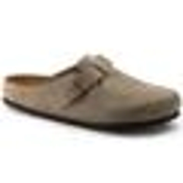 Boston Soft Footbed Suede Leather Taupe Clogs