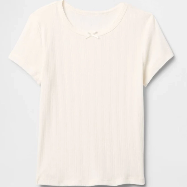 Gap Girls Ribbed Pointelle T-Shirt