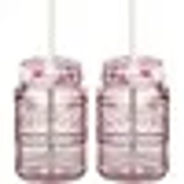 Godinger 16 oz Claro Mason Jar, Pink - Set of 2
