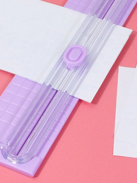1pc Multi-Functional A4 Bi-Directional Paper Cutter, Portable Office Handheld Ruler Paper Cutting Machine Single/Random Color Back To School,Back To School,School Supplies