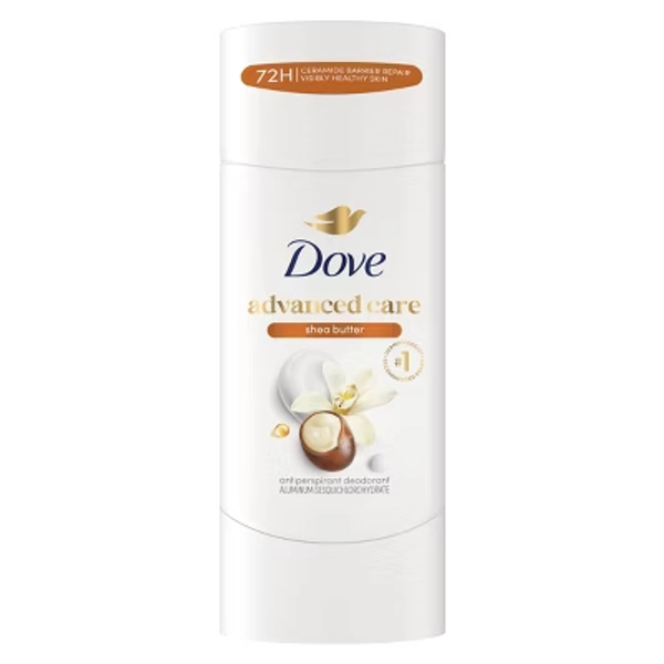 Dove Beauty Advanced Care Shea Butter 72-Hour Antiperspirant & Deodorant Stick - 2.6oz: Paraben-Free, Sulfate-Free, Dye-Free