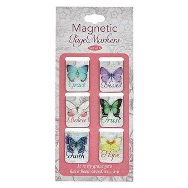 christian art gifts Butterfly Blessings Mini Magnetic Bookmark Set