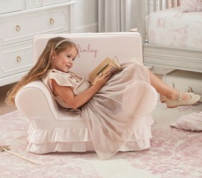 Anywhere Chair, Dusty Blush Ruffle