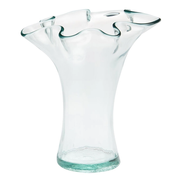 Clear Ruffle Glass Vase