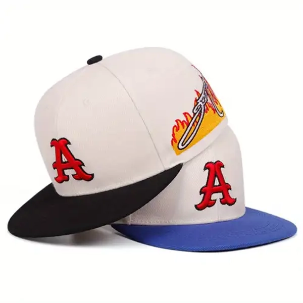 lightweight design stylish snapback caps   emblem flame - Temu